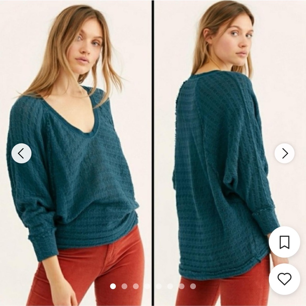 Free People We The Free 
Teal Thien's Hacci Sweater